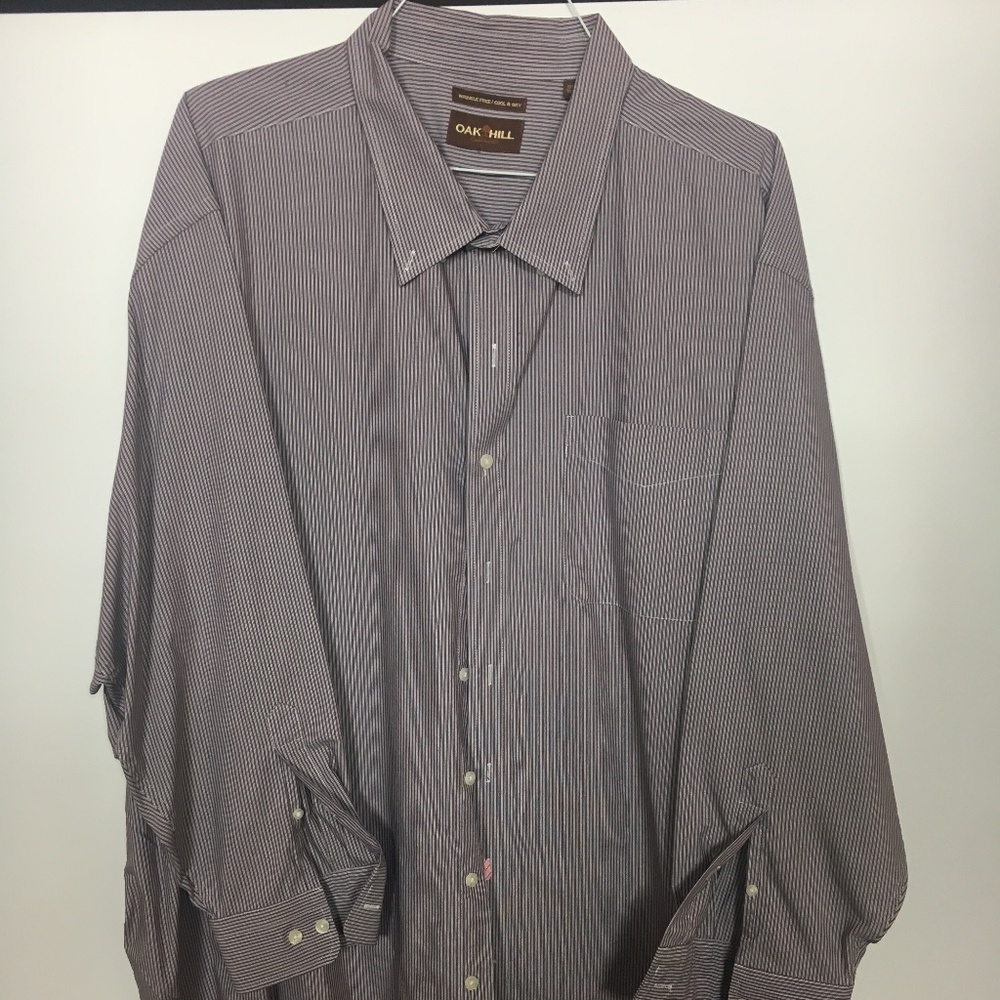 Oak Hill - Button Up - Brown & White - 3XL